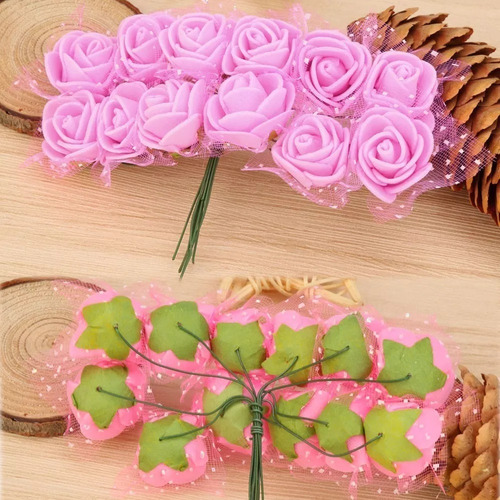 288 Mini Rosas Flores Rosinhas Artificiais Eva Flor 2 Pacote | Parcelamento  sem juros