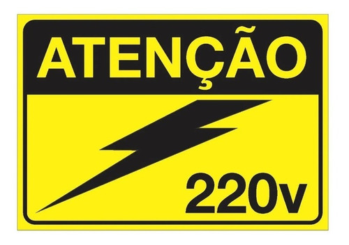 Placa Adesivo Para Painéis Elétricos Tensão 220v Nr10 Nr12