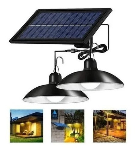 Doble Lámpara Solar Led C/r Outdoor Indoor Plug And Play.