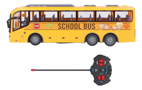 Ônibus de controle remoto, ônibus escolar simulado RC plástico luz LED  decoração para festa natalícia : : Brinquedos e Jogos