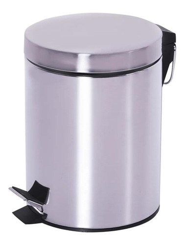 Lixeira Aço Inox 5l Com Pedal Cozinha Banheiro Escritório