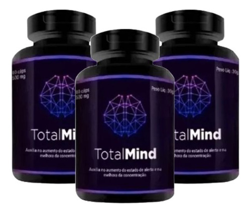 3x Total Mind Nootrópico 60 Cápsulas Original- Envio Já