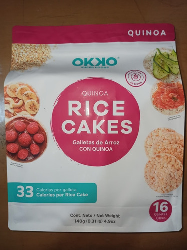 Galletas De Arroz Con Quinoa 16 Piezas Okko