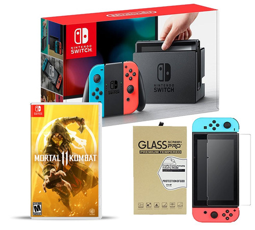 Nintendo Switch + Mk11 + Vidrio Templado Macrotec