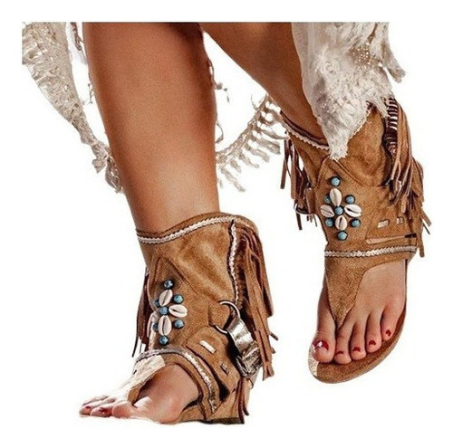 Sandalias Bohemio Mujeres Folk-personal Borla Botines