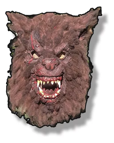 Máscara de látex de lobo Animal, disfraz de lobo iluminado