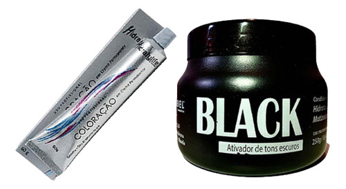 Kit Matizador Mairibel  Coloração Kit Preto Azulado 1 Máscara 250g, 3 Tinta N°1.0 60g Mairibel tom 1.0 preto azulado para cabelo