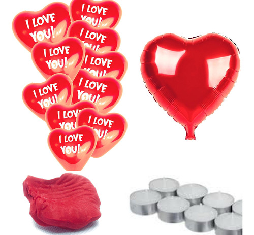 Kit Surpresa Para Namorados Pétalas Velas Balões