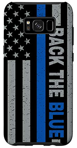 Funda Para Galaxy S8+ Thin Azul Line American Flag-02