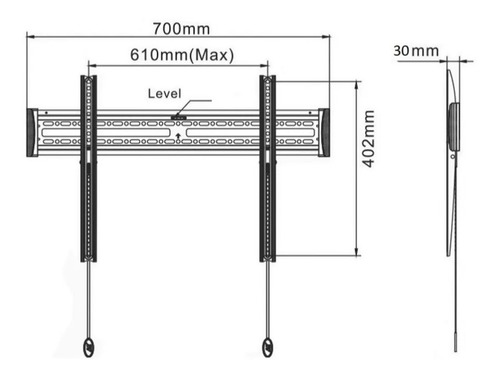 Imagen 2 de 7 de Soporte Tv Fijo 40-65 Pulgadas Base Pared Nbc3-f