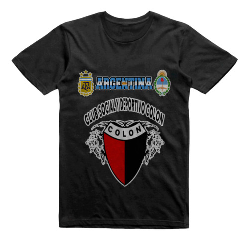 Remera Algodon Negra Club Colon De Chivilcoy