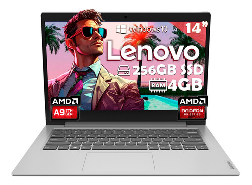 Laptop Lenovo Ideapad 1 Amd A9-9420e 256gb Ssd 4gb Ram Color Gris