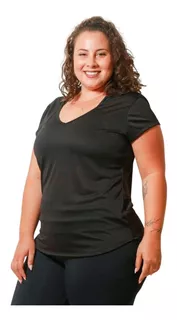 Baby Look Blusa Feminina Dry Fit Plus Size Decote V Até O G5