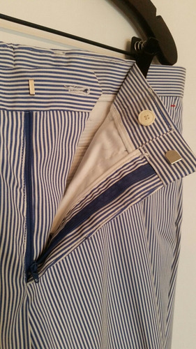 Pantalon De Vestir Rayado, Talle 36 - Tela De Verano