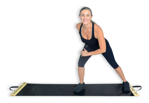 Slide Board Preto Com Par De Sapatilhas E Luvas