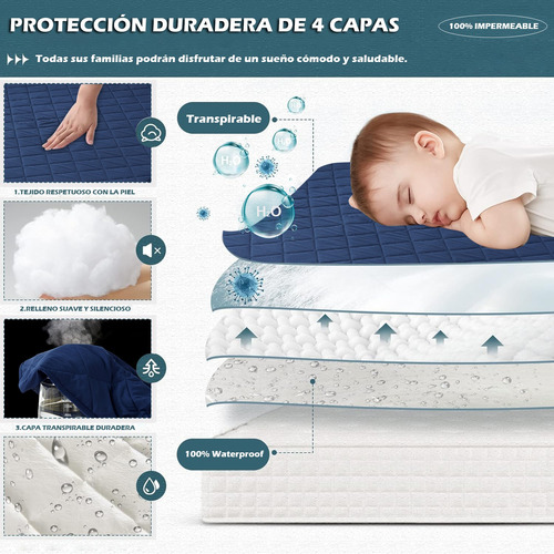 Mrustc Protector Cubre Colchón Impermeable Talla Matrimonial