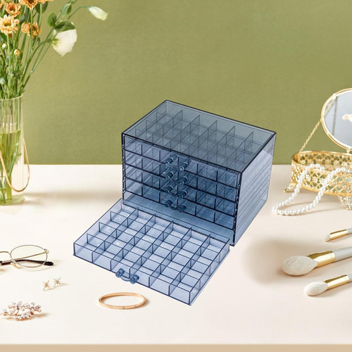 Organizador De Joyería Caja De Almacenamiento De Uñas Azul