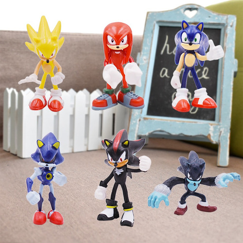Set Con 6 Muñecos De Colección De Sonic