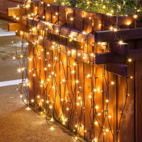 Solar Serie Luces Navidad Árbol Navideña Fiesta Patio 10m Luces Cálido