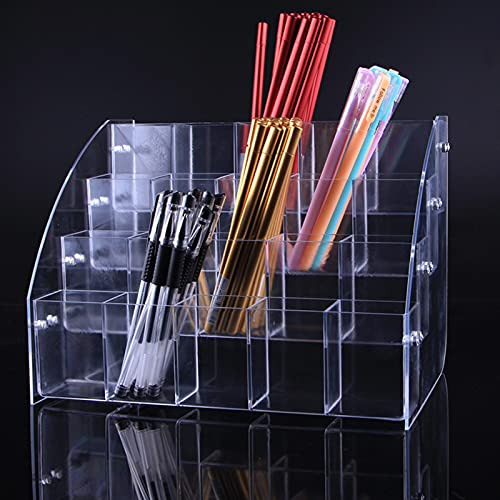 Soporte Acrílico Transparente Para Bolígrafo Y Brochas De Al