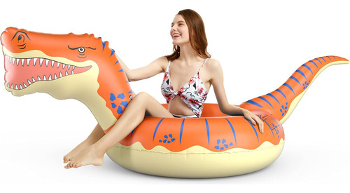 Jasonwell Tubo Flotador Inflable De Dinosaurio Para Ninos...