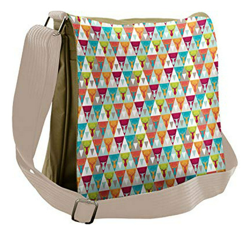 Bolso De Mensajero - Ambesonne Indie Bag, Triangles With Dee