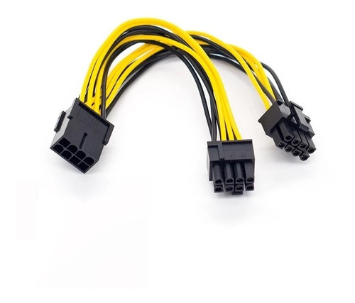 Imagen 1 de 6 de Cable Splitter 8pin Pcie A 8pin Pcie X2 (6+2). 18awg, 20cm.