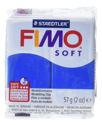 Fimo Soft Polymer Clay 8020-37 Pacific Blue 2 Oz