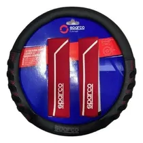 Comprar Funda Cubre Volante Y Cubre Cinturon Sparco Rojo Y Blanco