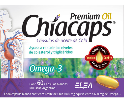 Suplemento Dietario Chiacaps Con Omega 3 X 60 Cápsulas