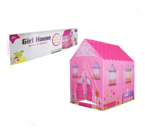 Carpa Infantil Rosa C/ Tejas 102cm Fiestas Pijamadas