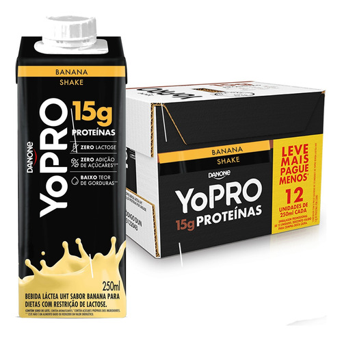Yopro Banana Uht 15g De Proteínas 250ml (24 Unidades)