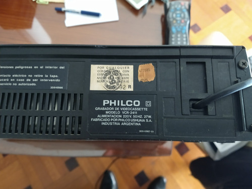 Video Cassetera Philco Modelo 2411 Para Repuesto
