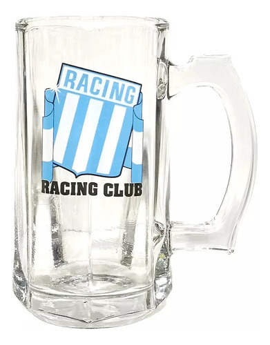 Chopp De Cerveza Racing De Vidrio Esmerilado Futbol 