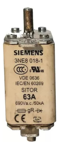 Fusivel Sitor T00 63a - 3ne8 018-1 Siemens