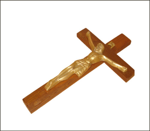 Vint_retro Crucifijo Antiguo Jesucristo Bronce (Usado)