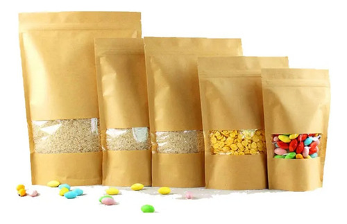 Bolsa Doypack Kraft 18x25cm Para 500g X12 Unidades