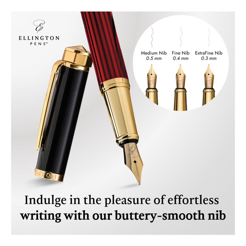 Bolígrafo Ellington De Lujo, Elegante Fuente Y Tinta Fluida