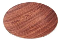 Comprar Bandeja Redonda Grande De Servir Simil Madera Nogal 31 Cm