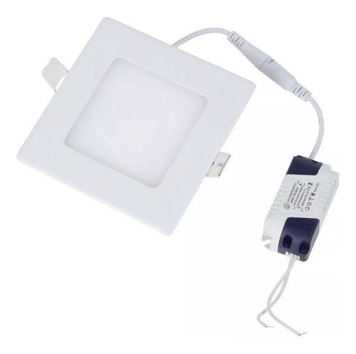 Imagen 6 de 10 de Panel Led 6w Embutir Plafon Cuadrado Blanco Spot Frio Calido
