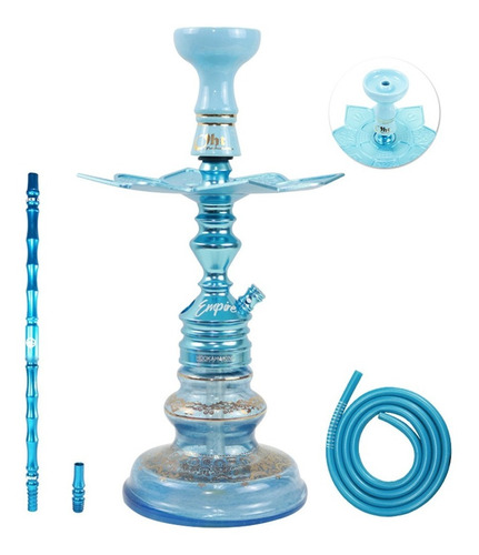 Imagem 1 de 6 de Narguile Empire Hookah King Completo Barato - Azul Bebe