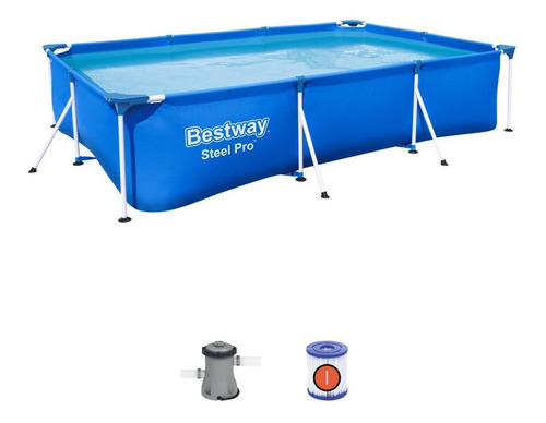 Bestway Alberca Estructural Rectangular Con Capacidad 2,3 L