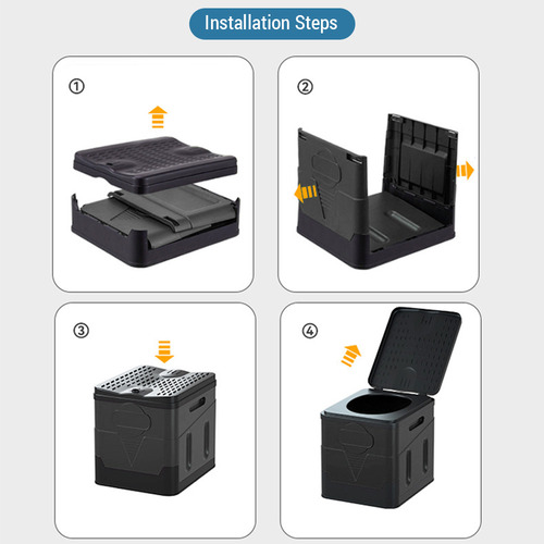 Inodoro Plegable Portátil Con Tapa Para Acampar