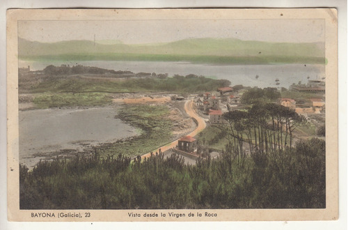 1954 Postal Vista De Bayona Vigo Pontevedra Galicia Cursada