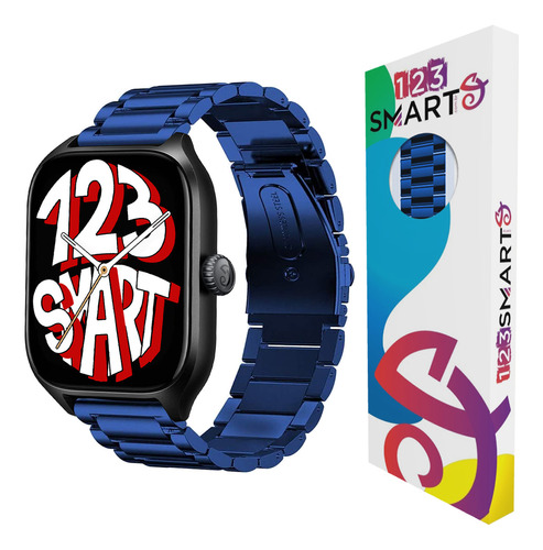 Pulseira De Aço Inoxidavel Para Amazfit Gts 4 Gts 3 Gts 2 Gts 1 Gts4 Mini Gts2 Mini Bip U Bip S Bip 3 Bip Lite Gtr Mini Gtr 42mm - Cor Azul