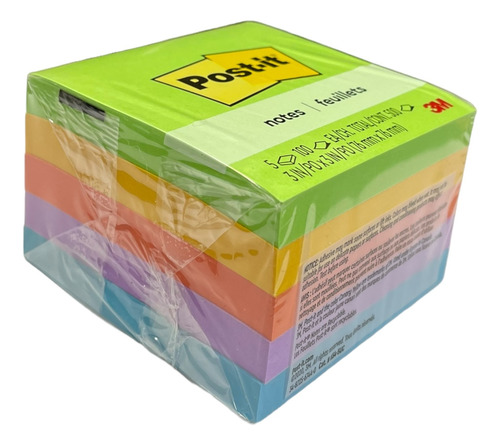Notas Adhesivas 3m Post It 3x3 Jaipur 5 Block 76x76mm 500hjs