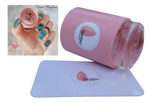 Carimbo Para Unhas Transparente Com Borracha Extra Betinna