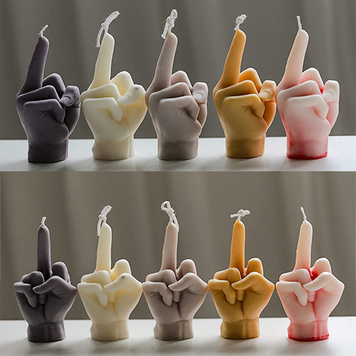 Paquete De 2 Moldes De Silicona Para Velas Con Forma De Dedo