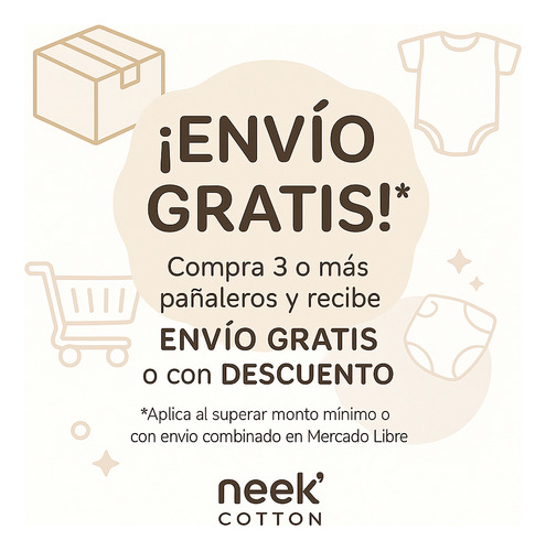 Pañalero Estampado Bebé Algodón Suave Neek Cotton® Unisex