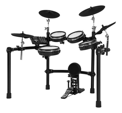 Imagen 4 de 8 de Batería Eléctrica Nux Dm7x Pads Malla + Pedal Doble + Silla